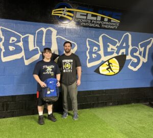 Ethan Arbit getting a backpack