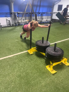 A women doing workout