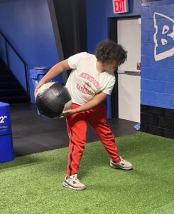 A women doing workout