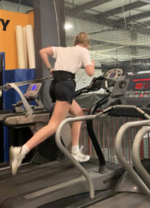 Emily running in the treadmill