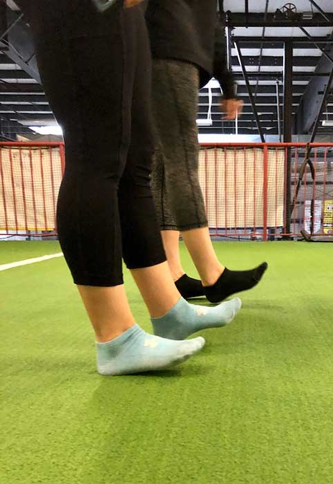 Girls doing Heel Walks