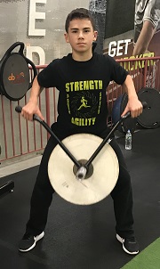 Boy doing exercise