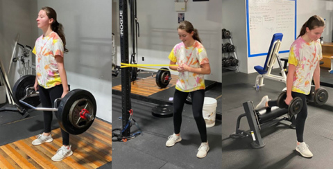 Kirsten doing workout