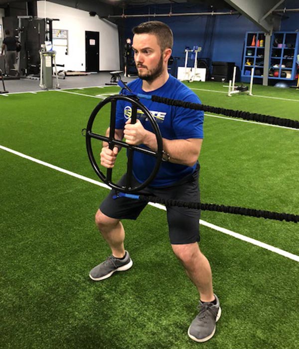 A man giving training.