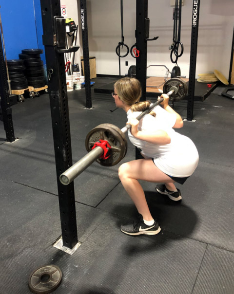 Gillian Gordon doing squats