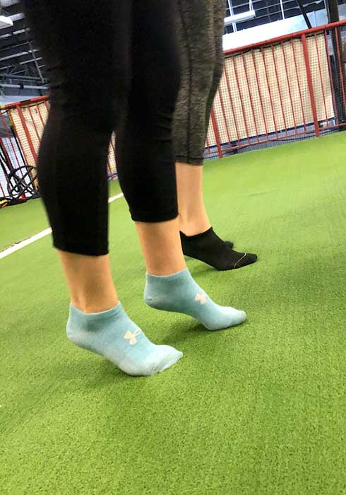 Girls doing Toe Walks