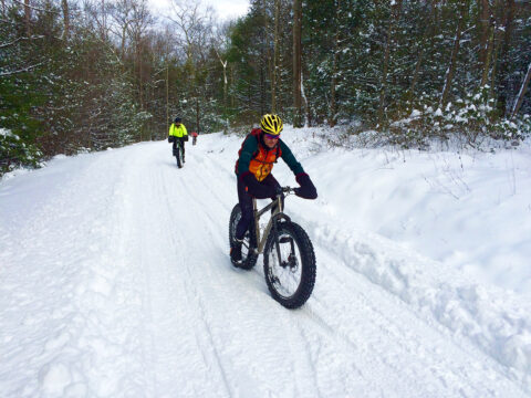 Bike riding in snow