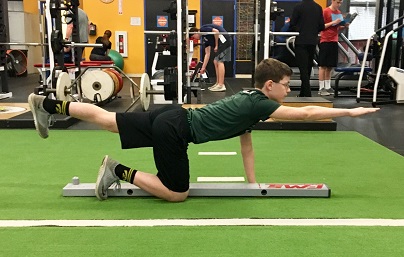 Boy giving the balance test