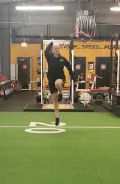 Girl doing Bounders or Power Skips