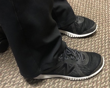 Man wearing black shoes
