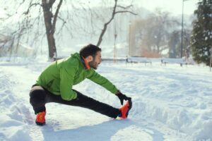 Exercising in the snow